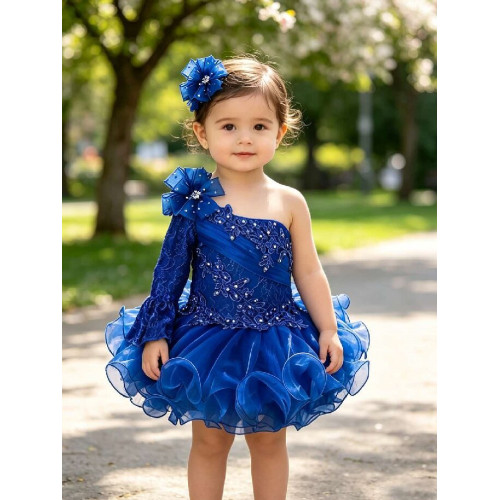 15 color available--Infant/toddler/baby/children/kids Girl's  Pageant evening/prom Dress/clothing G086(Royal Blue)
